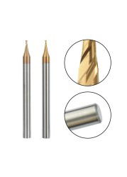 XCAN Milling Cutter 2 Flute Micro Flat End Mill 1pc 0.2-0.9mm 4mm Shank Tungsten Carbide CNC Router Bit TiCN Coated Milling Tool