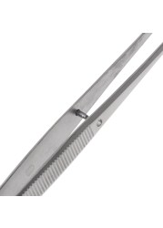 Stainless steel serrated tweezers curved dental instruments dental instrument