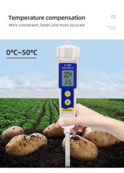 EC-315 Soil Meter 2 in 1 Soil EC and Temperature Meter Waterproof 0 ~ 4.00 mS/cm Multipurpose Conductivity Tester with ATC 50% Off