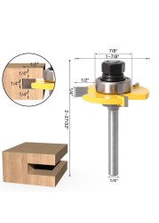 3 قطعة 6 مللي متر 1/4 عرقوب عالية الجودة اللسان و الأخدود مشترك الجمعية راوتر بت 1 قطعة 45 درجة قفل ميتري الطريق بت أدوات النجارة