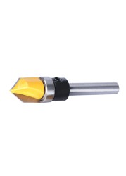 Hampton Mills Wood Cutter 6mm 1/4'' Shank V Groove Bit with Guided Bearing for Woodworking Mining Tools Carbide Router Bits