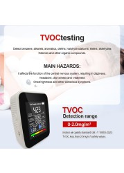 Air Quality Detector CO2 Meter CO2 Tester Carbon Dioxide TVOC Formaldehyde Value Amount Electricity Temperature Hygrometer