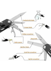 GOWKE Multi Knife Cutting Pliers Saw Kit Folding Knives Screwdriver Bit Set Outdoor Foldaway Camping Hand Emergency Heraminas