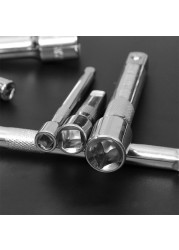 1/4 3/8 1/2 CRV Socket Ratchet Wrench Extension Bar 50/75/100/125/150/250mm Long Bar Steering Sleeve Connecting Rod Accessories