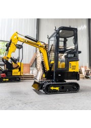 Factory direct sale mini digging machine mini excavator 1 ton with closed cabin