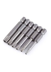 Binoax 6/12pcs Torx Bit Set 50mm Magnetic Tamper Resistant Star Bit T5-T40 Screwdriver Wrench Drill Bit Set