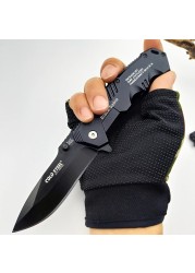 Folding Pocket Knife Tactical Survival Knife Sharp Steel Blade Outdoor Combat Hiking Hunting Knives Self Defense Camping Tools