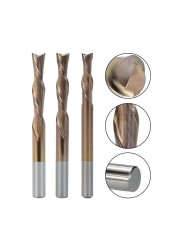 XCAN 2 Flute Cutter 3.175 4 5 6mm Shank Left Spiral Bottom Cutter Carbide Spiral End Mill For Cutting Aluminum CNC Router Bits