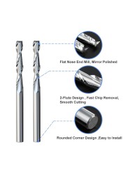 XCAN 10 قطعة قطرها 2.0 مللي متر 2 الناي شقة نهاية مطحنة 3.175 مللي متر عرقوب لولبية راوتر بت CNC مايكرو المطاحن نهاية كربيد طحن القاطع