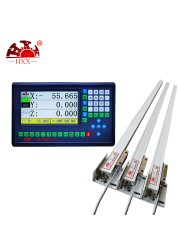 HXX New 3 Axis LCD Dro Set Digital Readout Display System with 3pcs Linear Glass Scale Ruler Optical Dimension Lathe Mill Tools