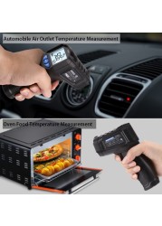 Non-contact laser thermometer infrared thermometer gun digital thermometer 600 ℃ LCD thermometer ℃/℉ light alarm