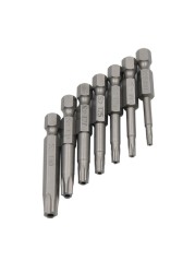 7 Pack Torx Head Screwdriver Bit Set 1/4 Inch Shank T10-T40 S2 Steel Security Tamper Proof Star 5 Point Screwdriver G8TB