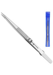 163mm anti-static for jewelry electronic components hold tightly adjustable slide lock tweezers precision industrial tweezers