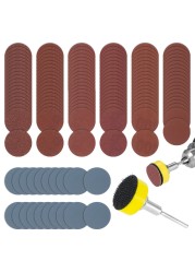 140pcs wet dry sandpaper assortment 100-3000 grit sanding disc 1" 25mm sand paper with hook and loop sanding pad and shank