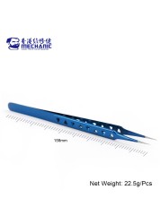 Mechanical Aac-14 Non-magnetic High Hardness 8 Grooves Heat Dissipation Stainless Steel Precise Tweezers Phone PCB IC Chip Repair