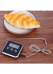 Electronic digital thermometer for BBQ, BBQ, meat, water, cooking oil, kitchen temperature alarm, cooking timer