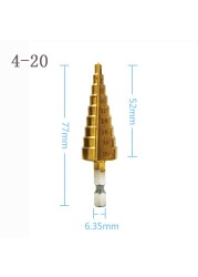 4-20 4-32 HSS High Speed ​​Step Drill Bit Metal Electric Drill Bits Iron Plate Hole Drill Opener Multifunction Cordless