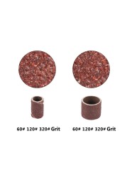 XCAN Abrasive Disc 115 Pieces Grit 60 120 320 1/4 1/2 Inch Sanding Drum Kit With Sanding Mandrel Zirconium Sanding Fit Dremel Rotary Tool