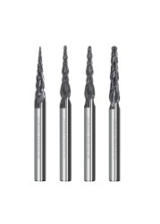 XCAN Tapered Ball Nose End Mill 1PC R0.25/R0.5/R0.75/R1.0 3.175mm Shank Carbide Wood Engraving Bit CNC Router Bit Milling Cutter