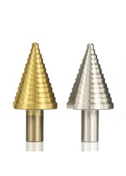 XCAN Metal Drill 1pc 5-35mm Step Cone Drill Tin Coated Straight Groove Hole Cutter HSS Round Shank Step Drill Bit