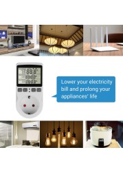 Multifunctional digital thermostat, European plug, temperature controller, outlet with timer switch