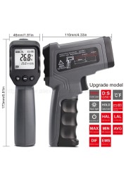 Temperature Gun, Infrared Gun Temperature Measurement Single and Dual Laser Touchless Thermometer 380/550/750/1100/1300/1600 Celsius