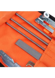 10pcs/set Professional Chainsaw Chain Sharpening Kit Tool Set Solid Handle Round/Flat File Guide Bar File Sharpener Tools