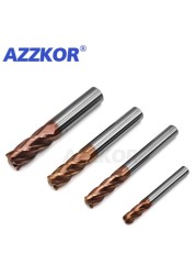 قاطعة المطحنة سبيكة طلاء التنغستن الصلب أداة التصنيع باستخدام الحاسب الآلي Maching Hrc55 Endmill azkor أعلى قاطعة المطحنة عدة أدوات آلة طحن