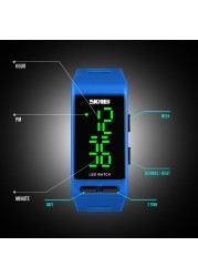 SKMEI Sports Digital Women's Watch Fashion Casual Waterproof Lady Wristwatch PU Strap Alarm Week Display Watches 1364