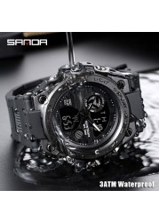 SANDA Relogio Masculino Sports Watches Men Luxury Brand Military Quartz Watch Men Waterproof S Shock Male Clock