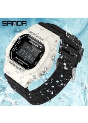 SANDA Fashion Simple Sports Watch Women Casual Military Watches Alarm Clock Shock Resistant Waterproof Digital Watches Female 293