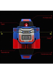 SKMEI 1095 Children's Wristwatch Kids Boy Detachable Digital Watch Robot Deformation Toy