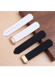 Watchband for Hublot Women Female Rubber Strap Quartz Fusion Silicone Watches Accessories 20*13mm Strap Wrist Band 18mm Buckle