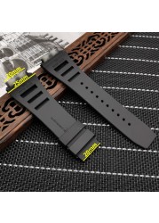 Top quality softImported nature silicone rubber 20mm watchband for Richard Mille watch strap band butterfly buckle free tools