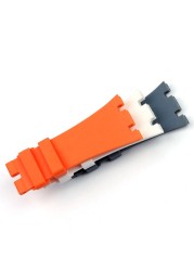 26mm soft black white green yellow orange gray blue red silicone rubber watch strap bracelet for AP royal oak watchband