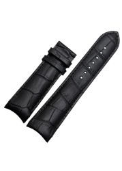 Handmade Genuine Leather Curved End Watchband for Tissot T035 Watch Band Strap Steel Buckle Wristband 22mm 23mm 24mm