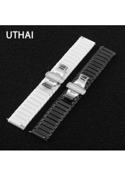 U Thai C03 Ceramic 20/22/24mm Watch Strap Strap for Samsung Watch High Quality Ceramic Strap for Apple Watch 1/2/3/4/5