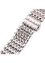 Stainless Steel Watch Band Bracelet Women Men 16mm 18mm 20mm 22mm Silver Straight End Watchband Strap Watch Accessories