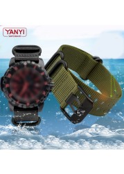 Nylon men's watch strap, 22mm and 23mm, waterproof, sport, luminox, NATO strap, black, trendy