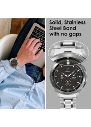 No Gaps Stainless Steel Strap For Samsung Galaxy Watch 4 Classic 46mm 42mm Wrist Band Curved End Strap Metal Bracelet Accessories