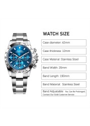 Bladen Watch New Fashion Men Business Chronograph Stainless Steel Quartz Watches Male Sport Luminous Diving Montre Homme 2022