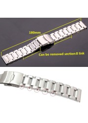 Stainless Steel Watch Band Strap Women Men Metal Watchband Link Bracelet 18mm 20mm 22mm 24mm Accessories Silver Rose Gold Black