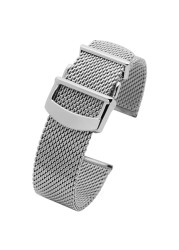 Watch Accessories Folding Clasp 20mm 22mm Milanese Stainless Steel Mesh Watch Band Best For IWC Portofino Family Chain Strap