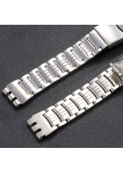 Watch Accessories Watch Strap For Swatch Watch Stainless Steel Bracelet Solid Convex And Prong Steel Belt 17mm 17.5mm 20mm 22mm