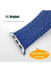 Strap for Apple Watch Band 45mm 41mm 44mm 40mm 42mm 38mm 1:1 Formal Nylon Braided Solo Loop Bracelet iWatch Series 3 4 5 SE 6 7