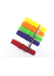 Silicone strap 20mm flat pin buckle watch accessories for kids ladies color strap