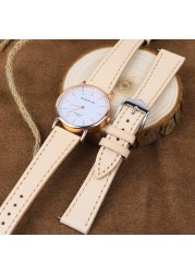 Genuine Leather Watch Strap 20mm 22mm Cream Strap Leather Watchband High Quality Handmade Unisex Vintage Strap