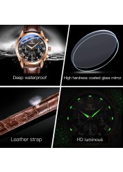 OLEVS 2020 New Fashion Men's Watches With Brown Leather Jacket Luxury Brand Sport Chronograph Quartz Watch Men Relogio Masculino