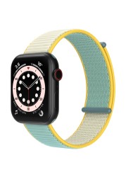 Correa de rivets weave para apple watch, panda de 44mm, 40mm, 38mm, 42mm y 44mm para adjustable velcro apple watch 6 5 4 3 se