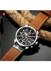 Luxury Brand CURREN Fashion Analog Digital Chronograph Men's Quartz Watch Business Sport Waterproof Leather Watch for Men Relogio